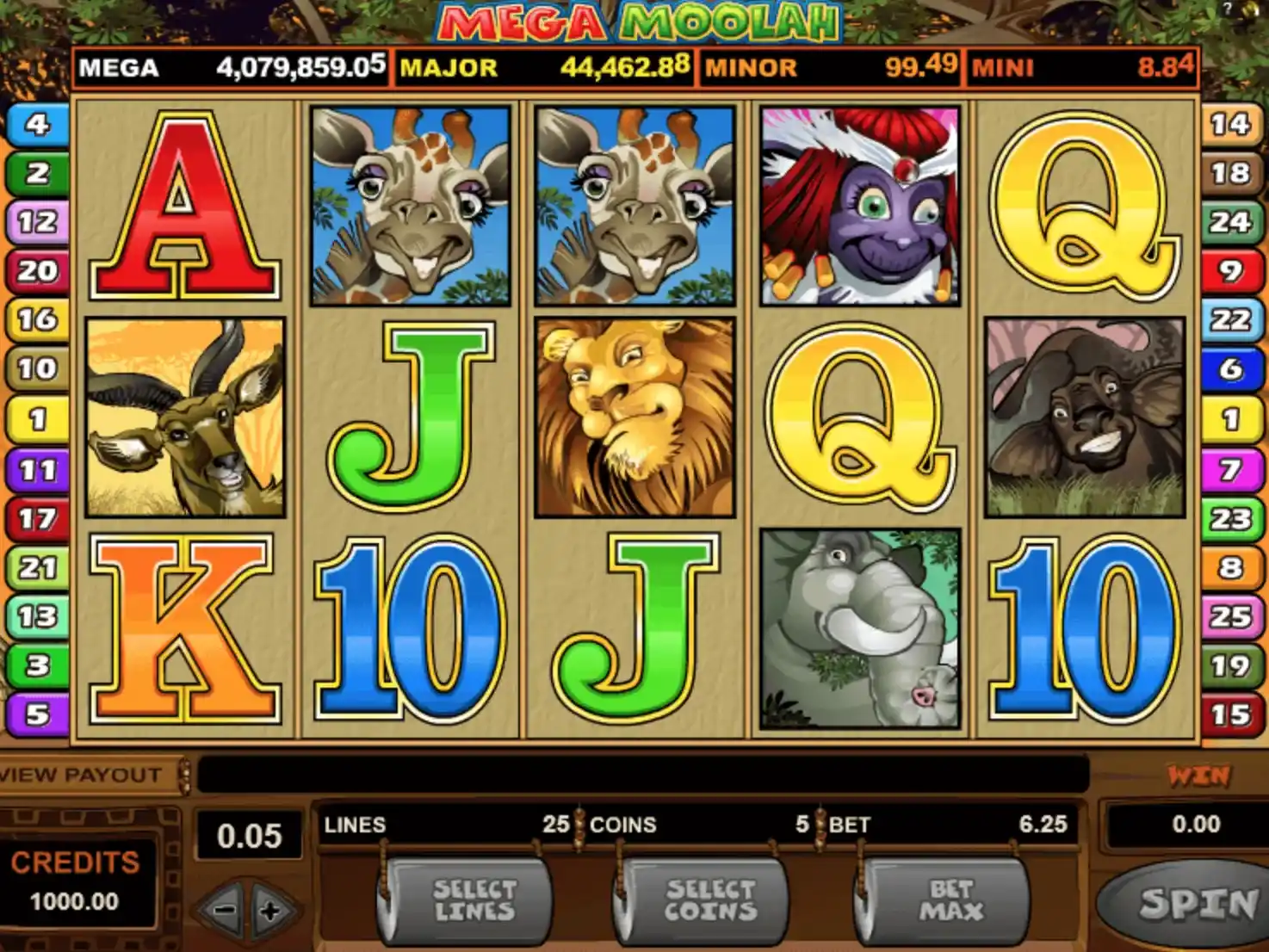 Mega Moolah comodín jackpots