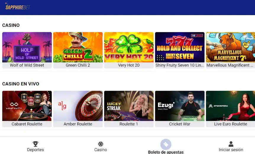 app Sapphirebet casino Chile