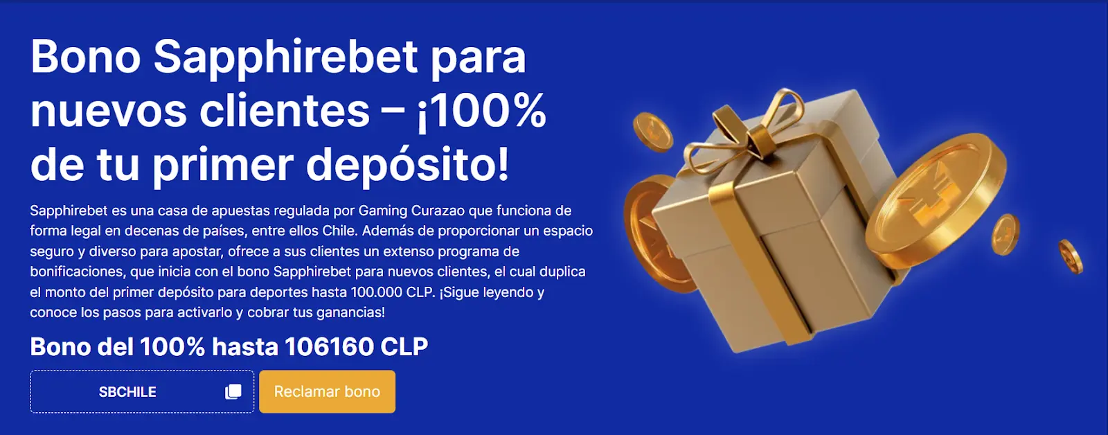 COnsigue hasta el 100% de tu primer depósito bono de bienvenida