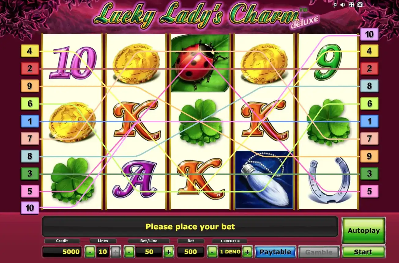 Tablero de Lucky Lady’s Charm Deluxe Lucky Lady’s Charm Deluxe
